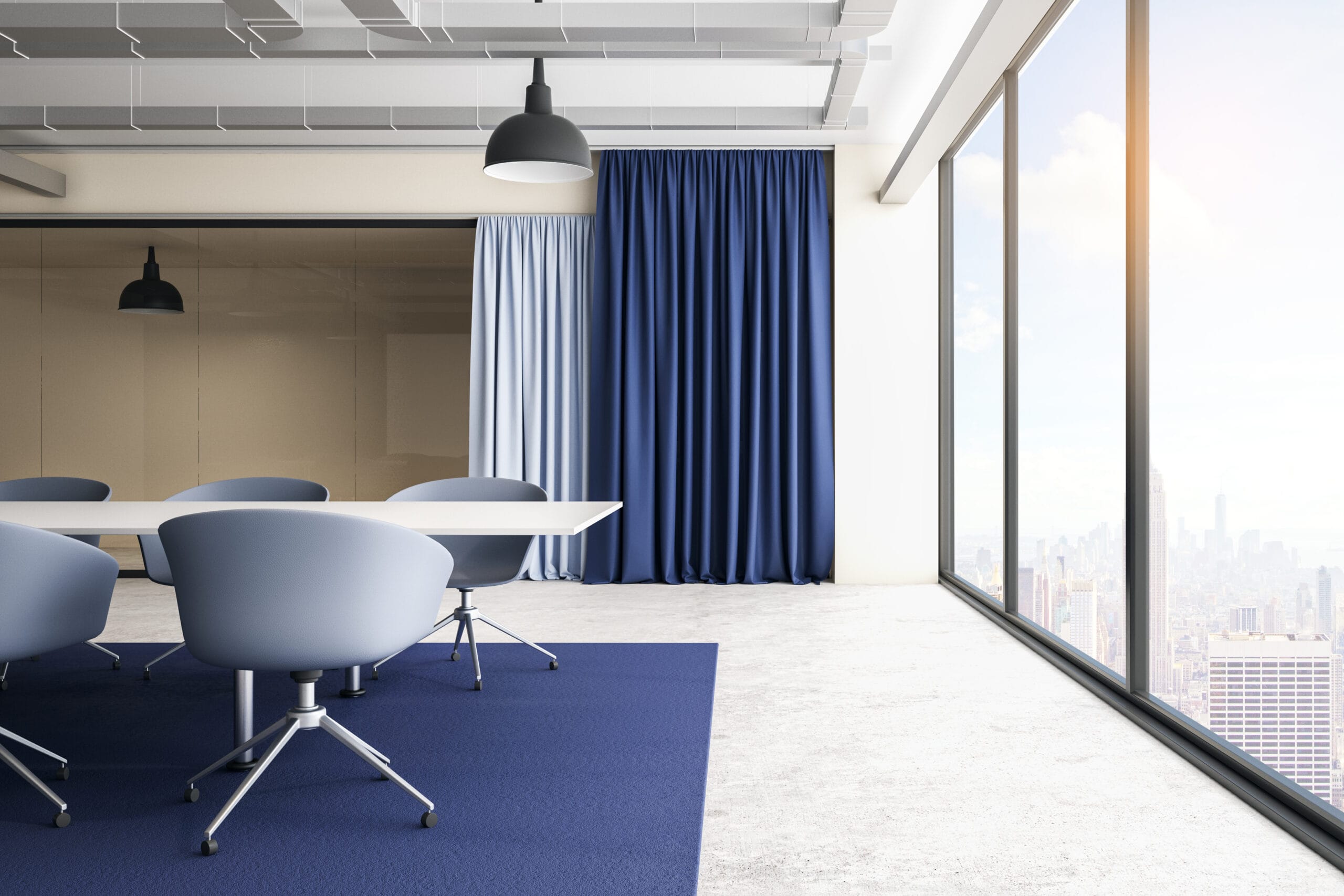 Acoustic Curtains in Office Room